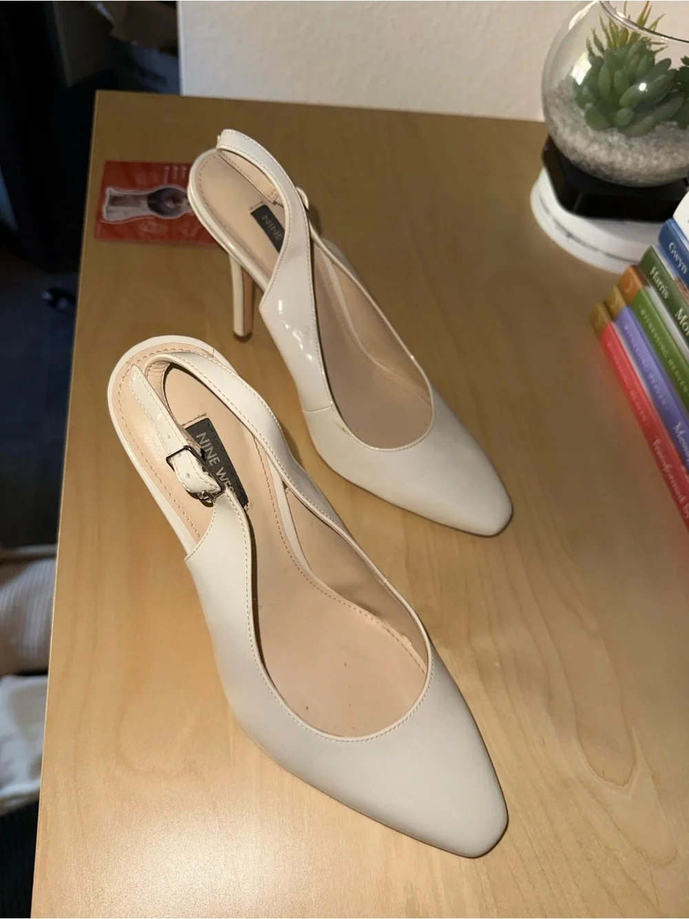 Off-white Nine West Patent Slingback Heels - Women